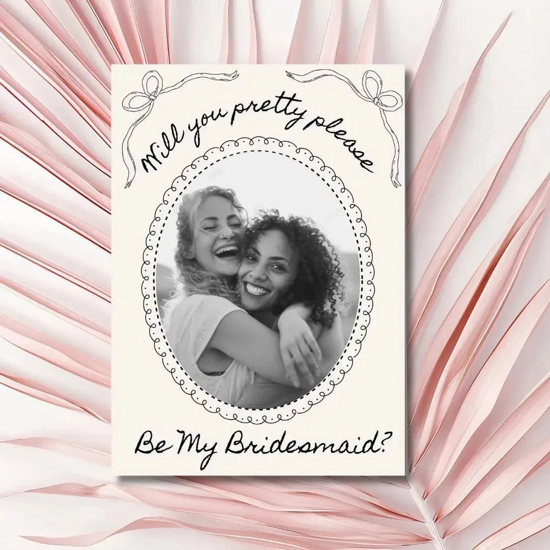 Artisanal Sketched 'Will You Be My Maid of Honor?' Card Bach and Boujee Invitations