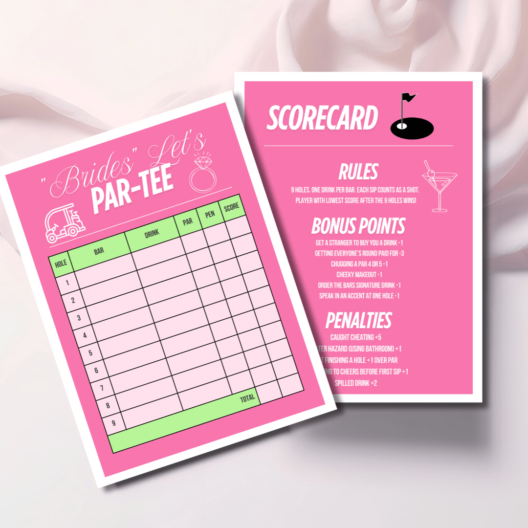 Bachelorette Game Bar Golf Hole In One Game Personalized Editable Digital Game Bach and Boujee