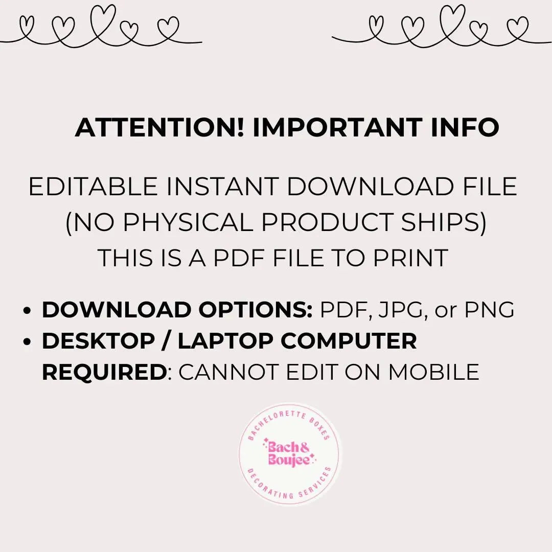 Bachelorette Weekend Itinerary Invitation Template Monochrome Welcome Sign in Black and White Bach and Boujee Invitations