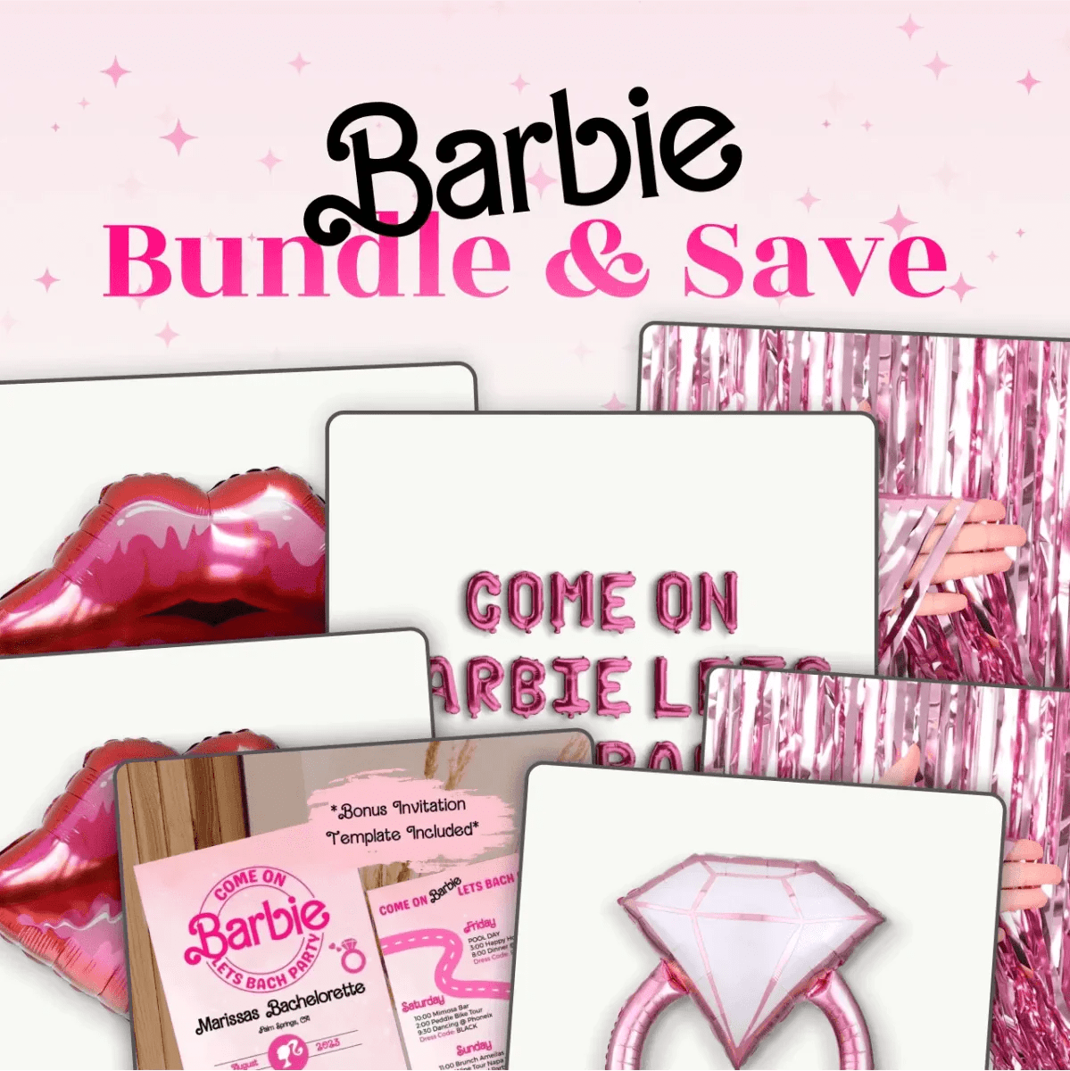 Barbie Themed Party Extravaganza Kit Bach and Boujee