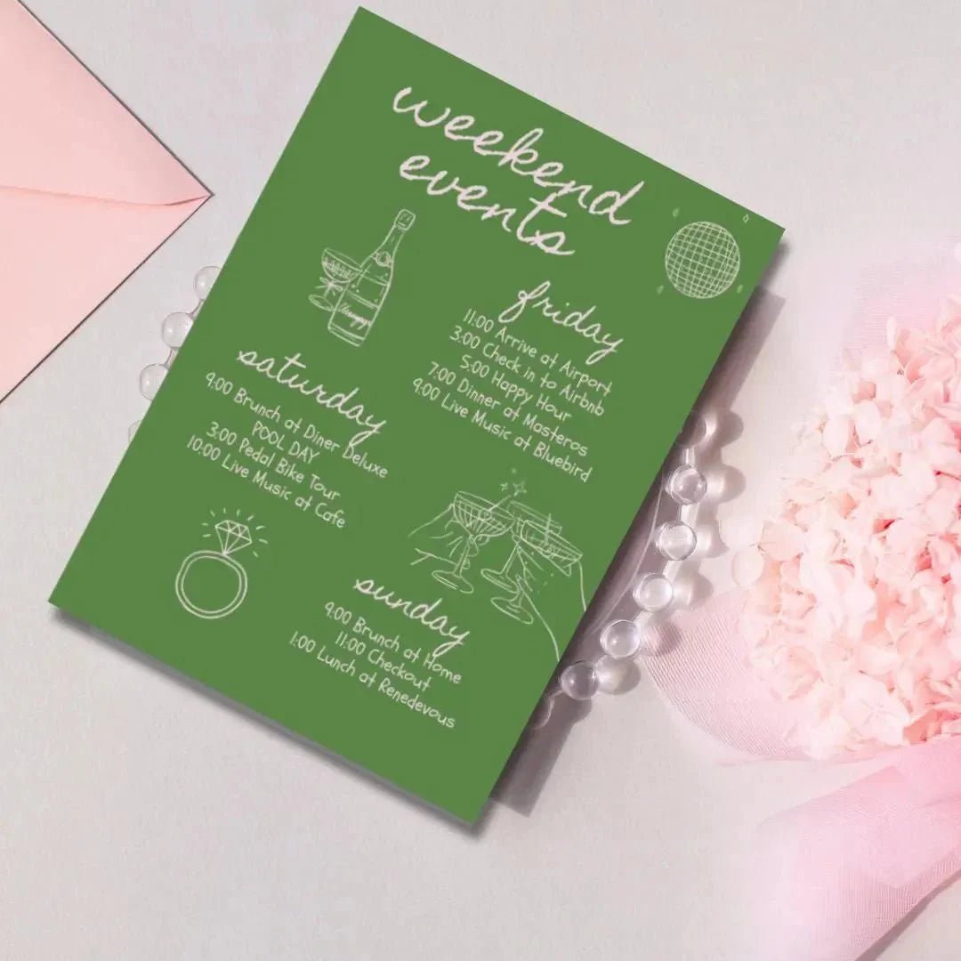Bespoke Hen Party Invite with Sophisticated Bachelorette Program Bach and Boujee Invitations