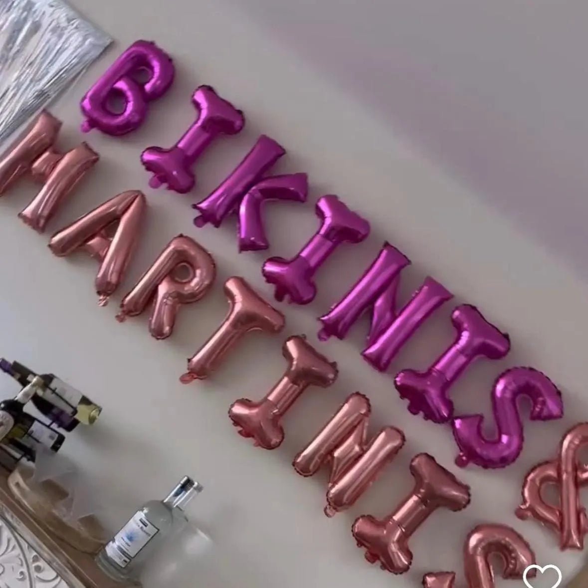 Bikinis & Martinis Balloon Banner - Theme Stagette Party Foil Balloons Hen Party Bach and Boujee Balloons