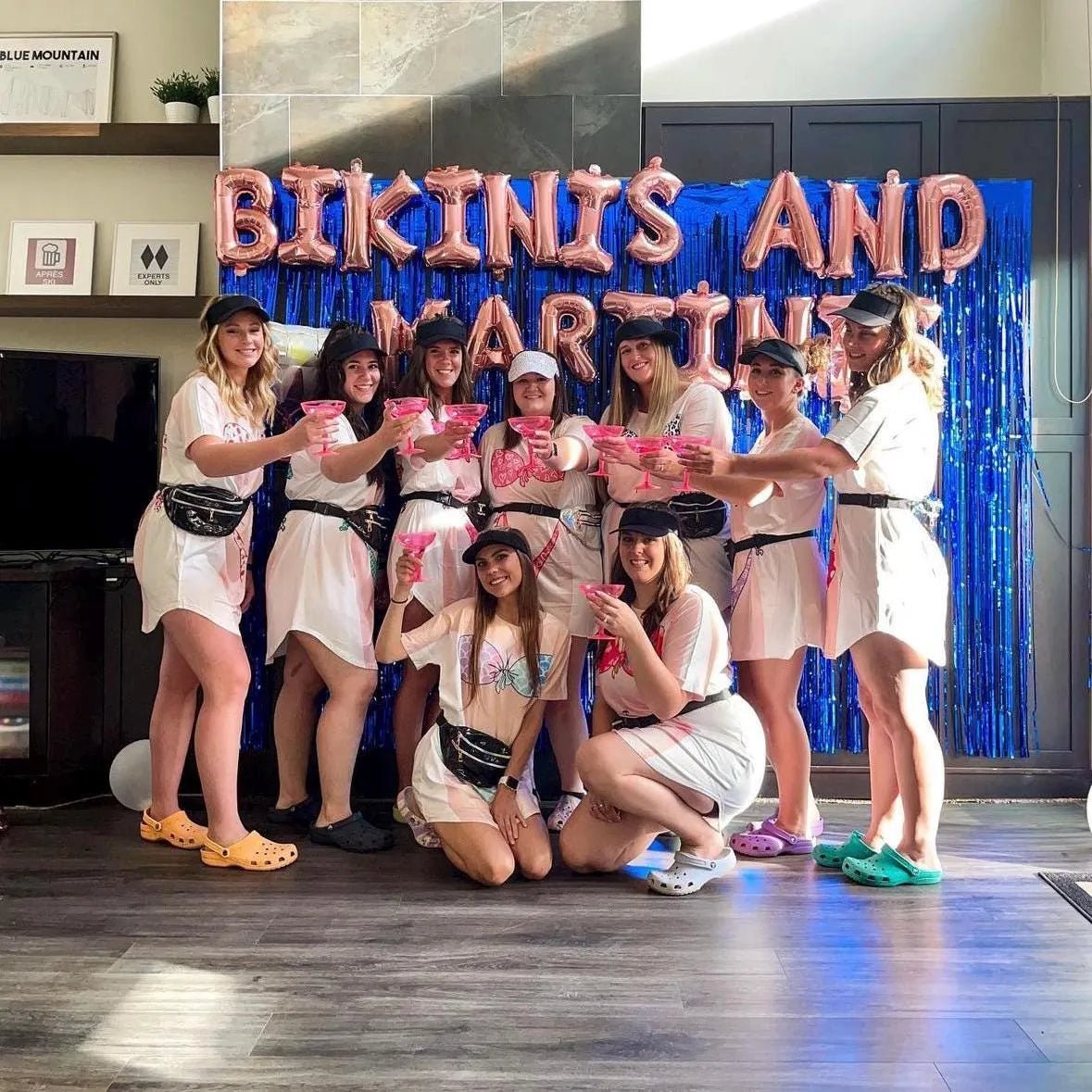 Bikinis & Martinis Balloon Banner - Theme Stagette Party Foil Balloons Hen Party Bach and Boujee Balloons