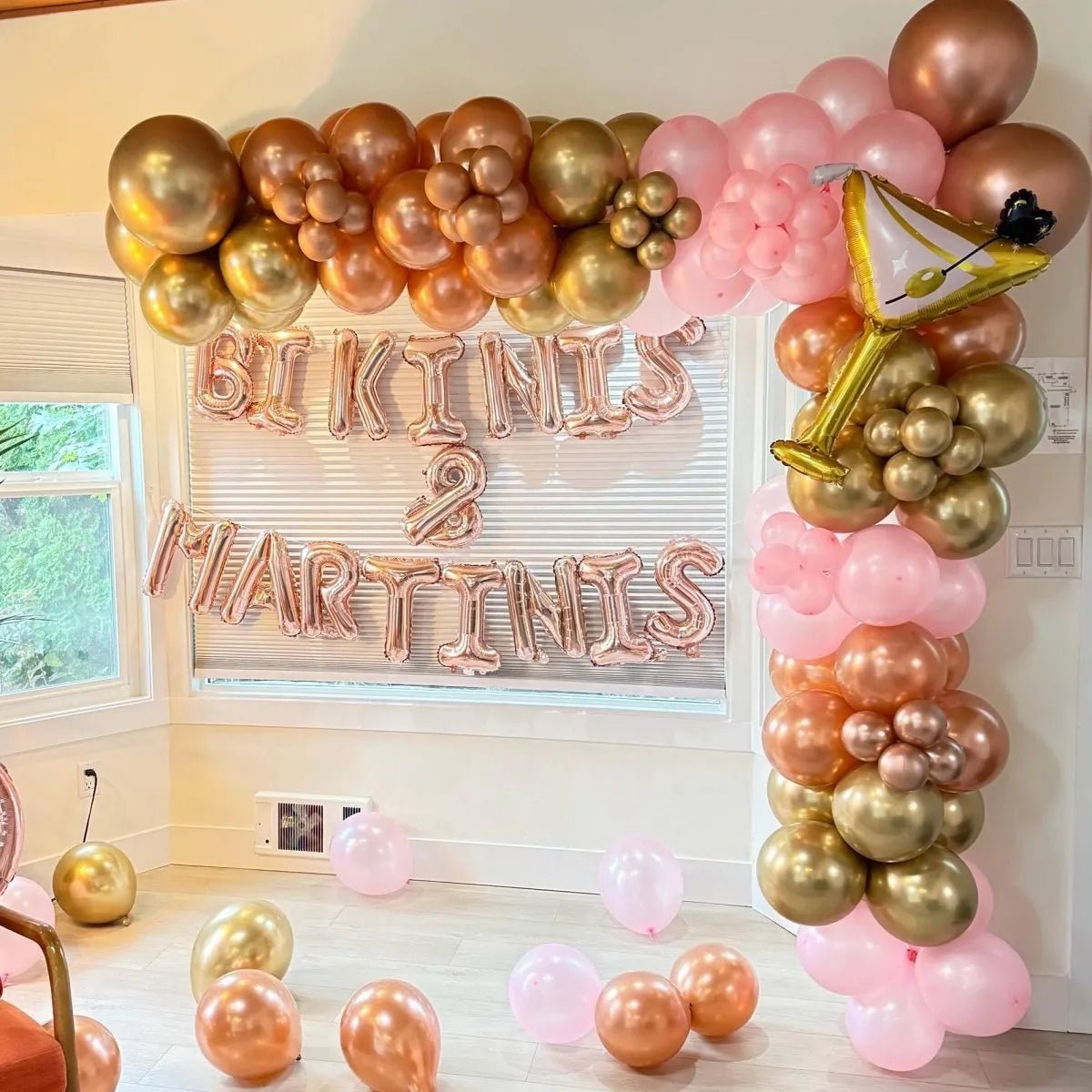 Bikinis & Martinis Balloon Banner - Theme Stagette Party Foil Balloons Hen Party Bach and Boujee Balloons