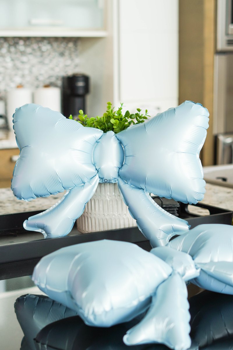 Blue Bow Foil Balloon Coquette Bachelorette Party Decoration - Elegant Hen Party Bach and Boujee