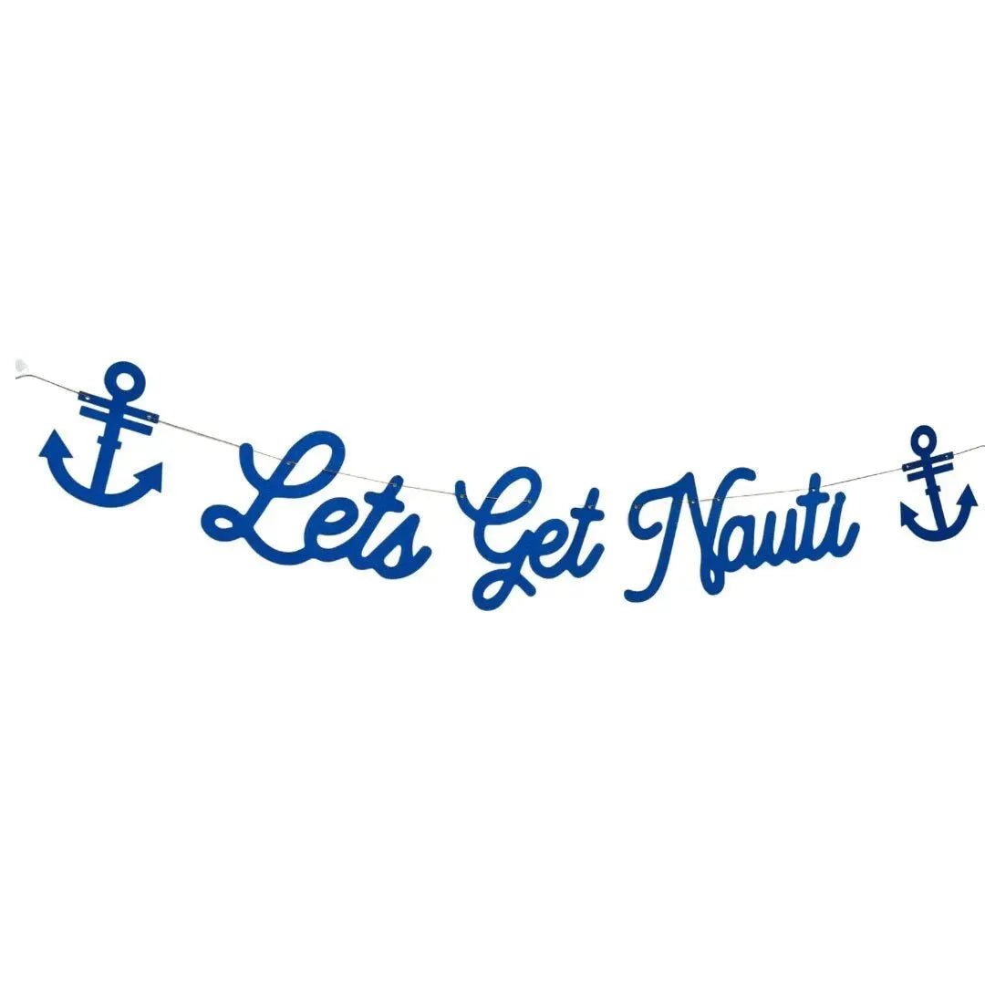 Blue Navy Bachelorette Banner - Last Sail Before the Veil Decor Lets Get Nauti Bach and Boujee Banners