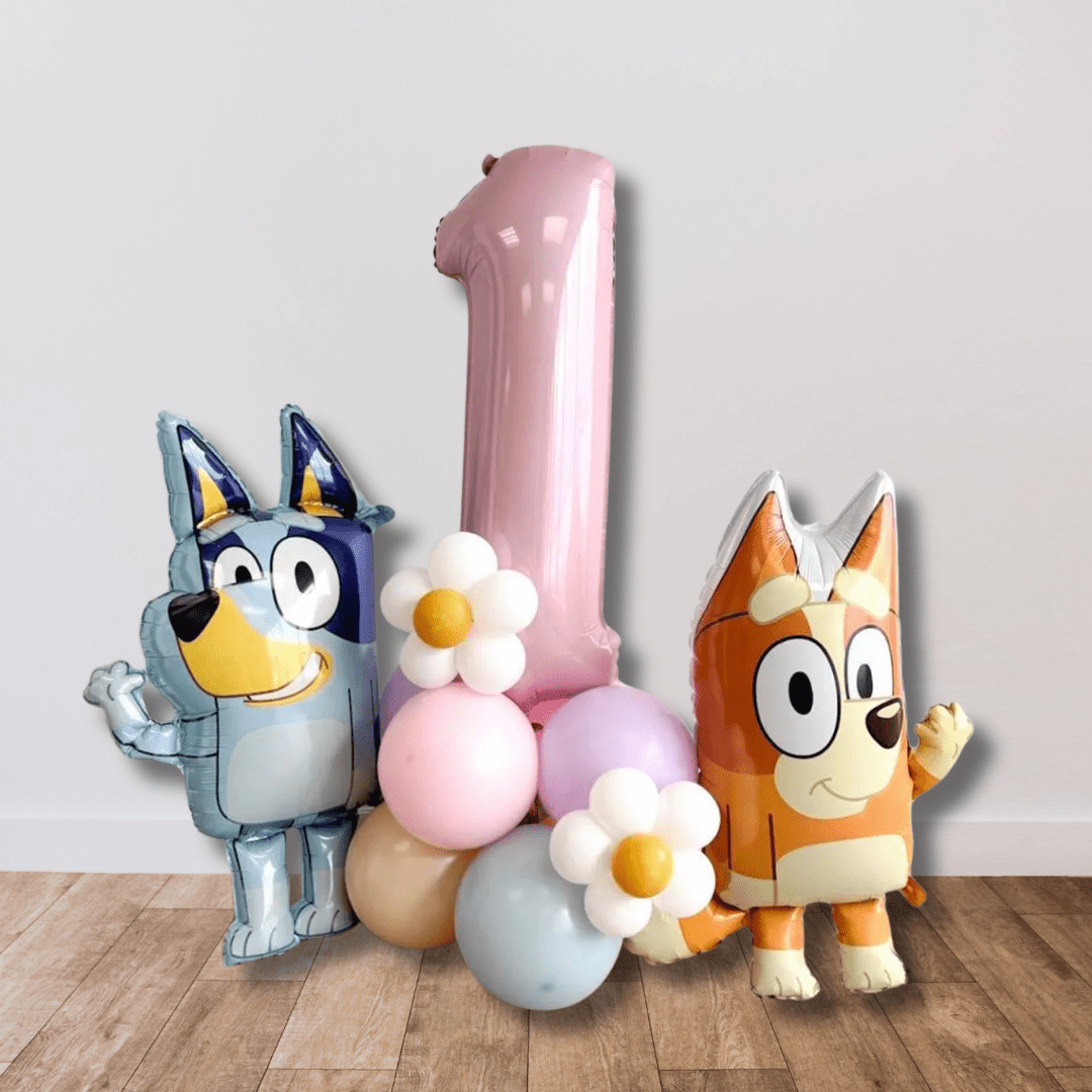 Bluey Birthday Balloon Tower Bach and Boujee