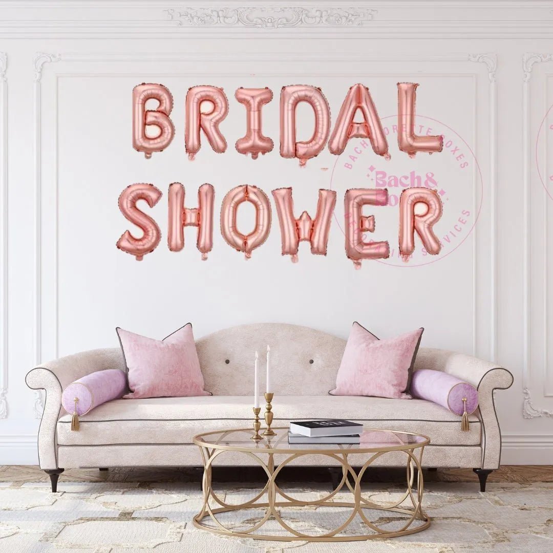 Bridal Shower Balloon Banner - Foil Letter Balloon Decorations for Classic Bridal Shower Hen Party Bach and Boujee Balloons