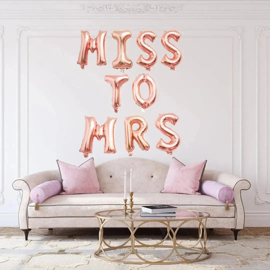 Bridal Transition Foil Balloon Banner - Bachelorette & Hen Party Essential Bach and Boujee Balloons