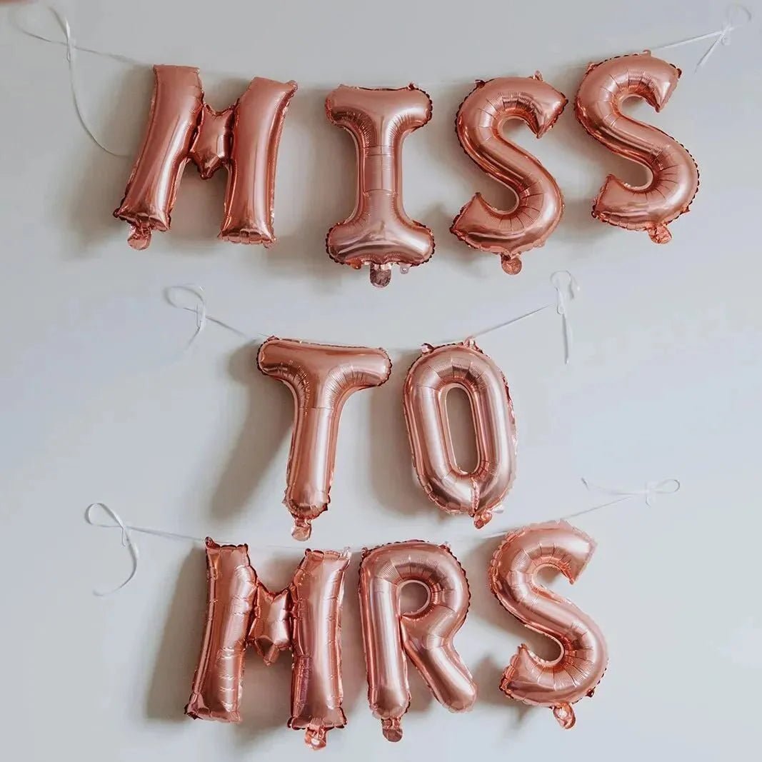 Bridal Transition Foil Balloon Banner - Bachelorette & Hen Party Essential Bach and Boujee Balloons