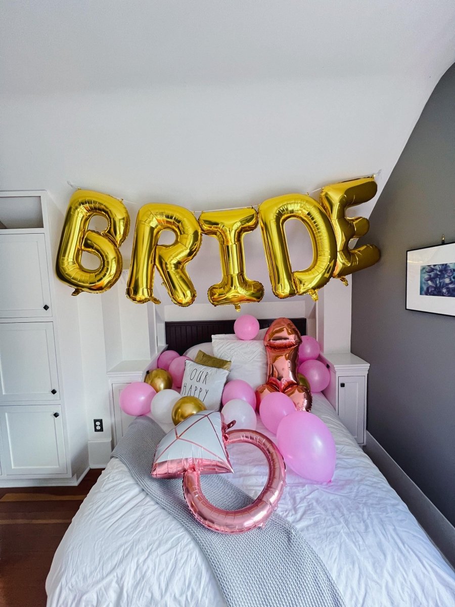 BRIDE Balloon Jumbo Bride Balloon Silver Bride Banner Bachelorette Decoration Bridal Shower Wedding Shower Extra Large Bride Balloon Bach and Boujee