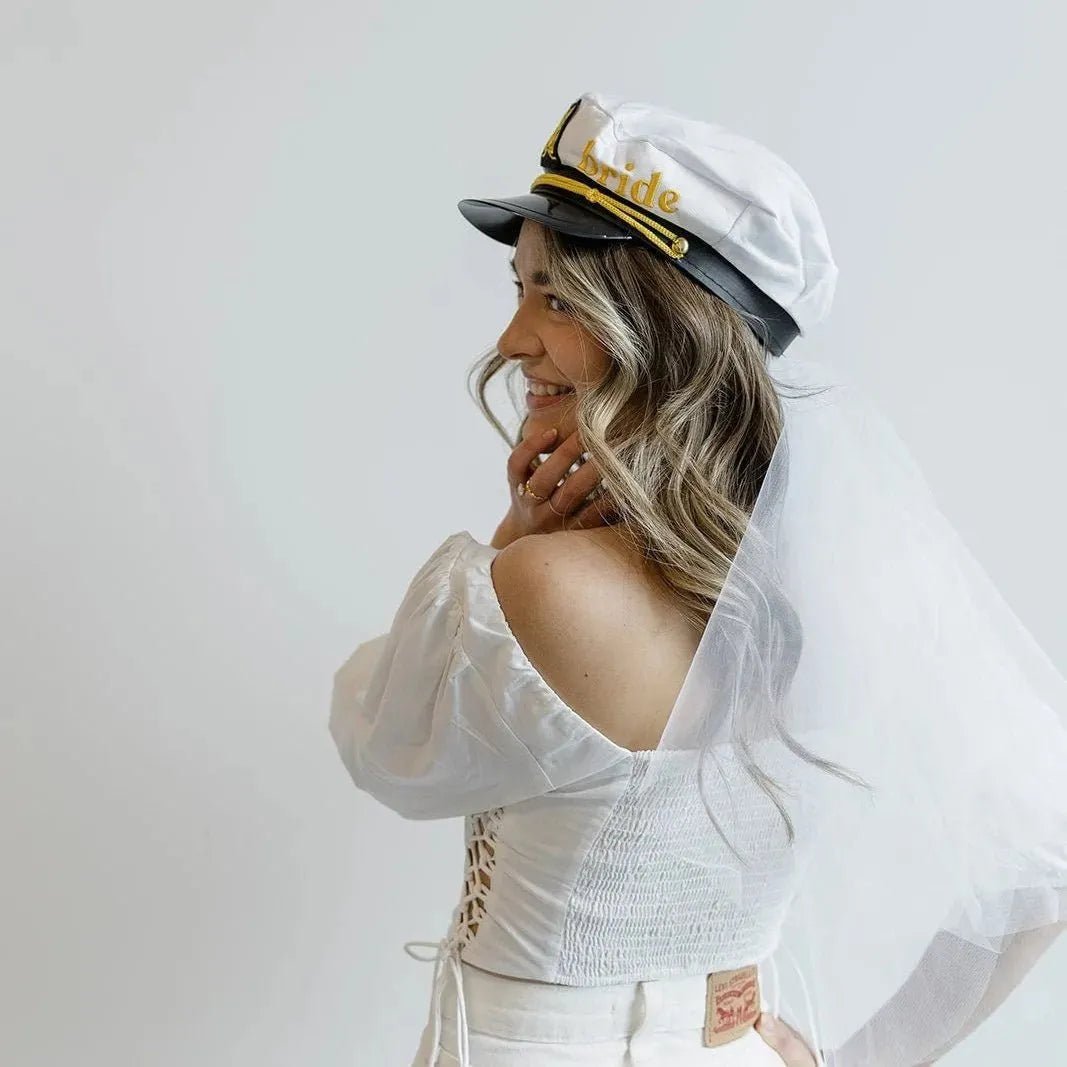 Bride Captain Hat for Bachelorette Party - Last Sail Before the Veil Decoration Gift Bach and Boujee