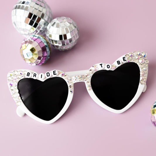 Bride To Be Rhinestone Sunglasses Gift for Bride Wedding Bride Outfit Heart Sunglasses Bach and Boujee