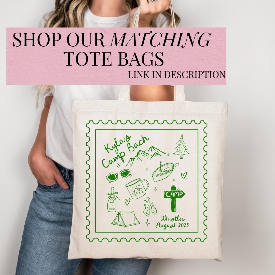 Camp Bachelorette Tapestry Banner Sign for Rustic Cabin Adventure Bachelorette Decor Wild in the Woods Bach and Boujee