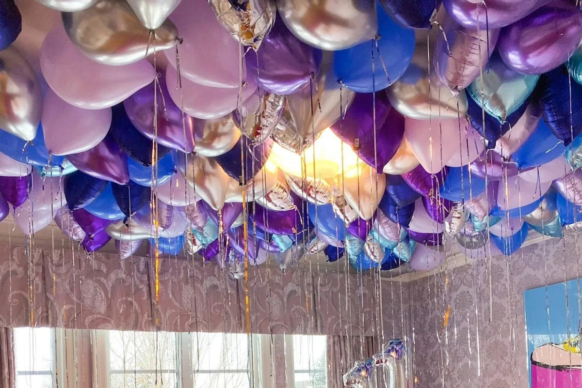 Ceiling Helium Balloon with Numbers Bach and Boujee