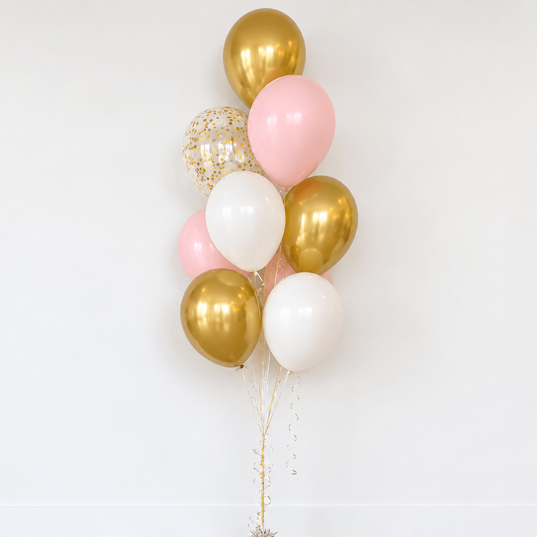 Champagne Gold Helium Balloon Bouquet Bach and Boujee