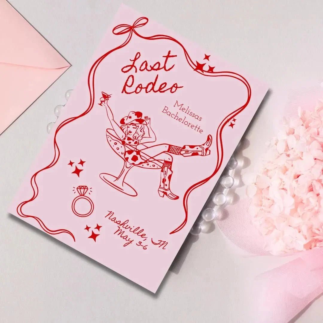 Country Gal Bachelorette Party Invite Template - Final Hoedown Hens Night Bach and Boujee Invitations