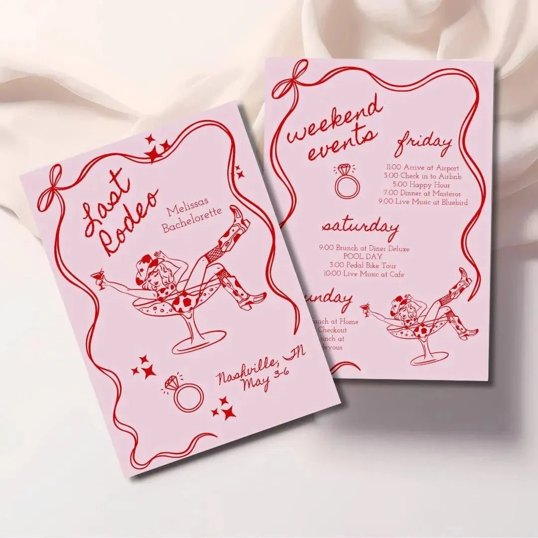 Country Gal Bachelorette Party Invite Template - Final Hoedown Hens Night Bach and Boujee Invitations