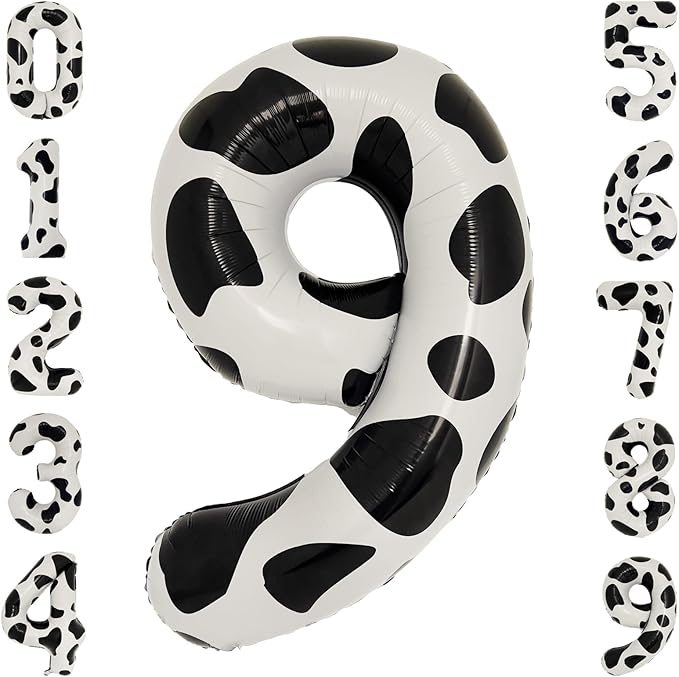 Cow Print 40" Jumbo Number Balloon Bach and Boujee