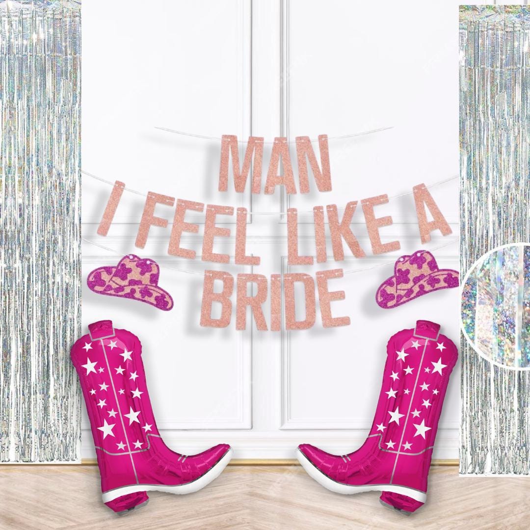 Cowboy Rodeo Bachelorette Theme Cowgirl Man I Feel Like A Bride Banner Balloon Arch Cow Bachelorette Decoration Last Rodeo Lets Get Nashty Bach and Boujee