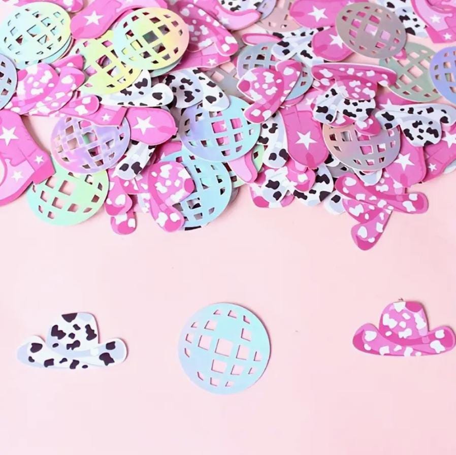 Cowgirl Country Western Confetti Bachelorette Glitter Cowboy Bach and Boujee