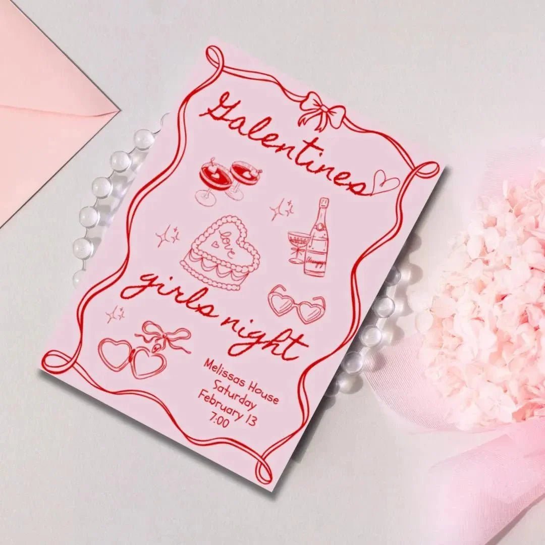 Customizable Friends Gathering Invitation Kit - Ideal for Wine and Cheese Night Bach and Boujee Invitations