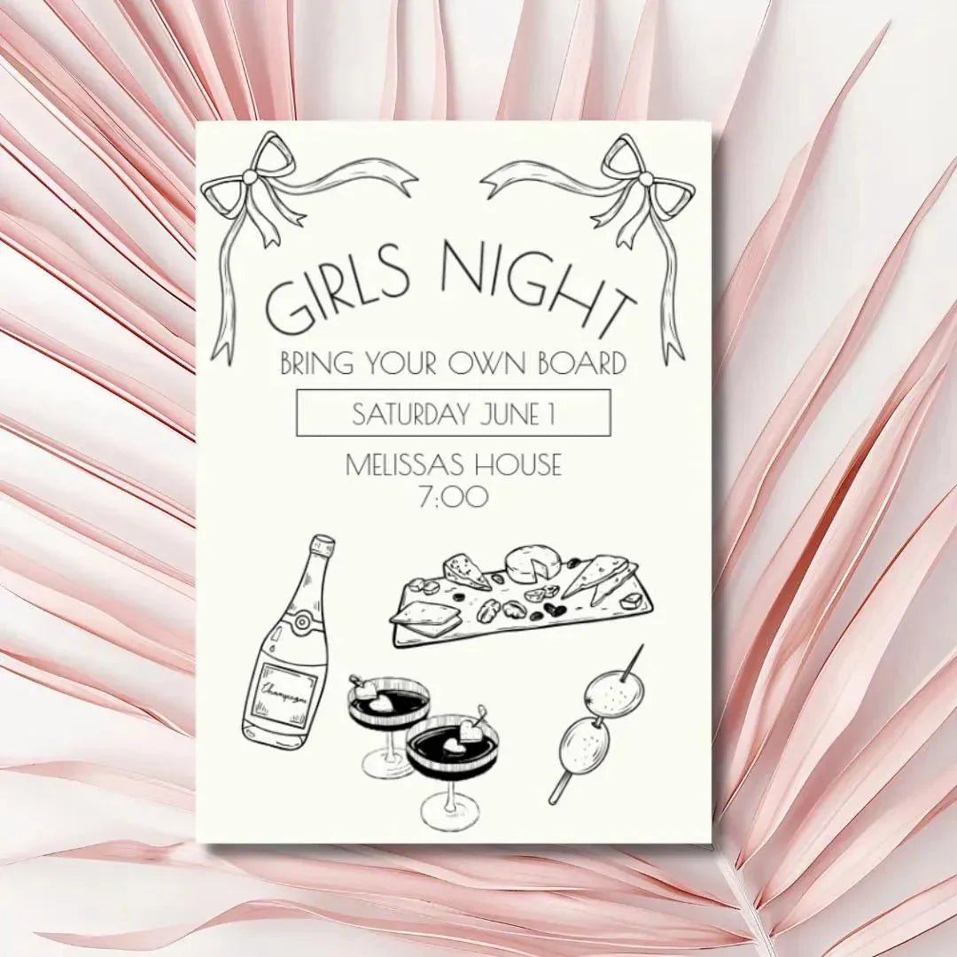 Customizable Ladies Soiree Cheeseboard Party Invite Design Bach and Boujee Invitations