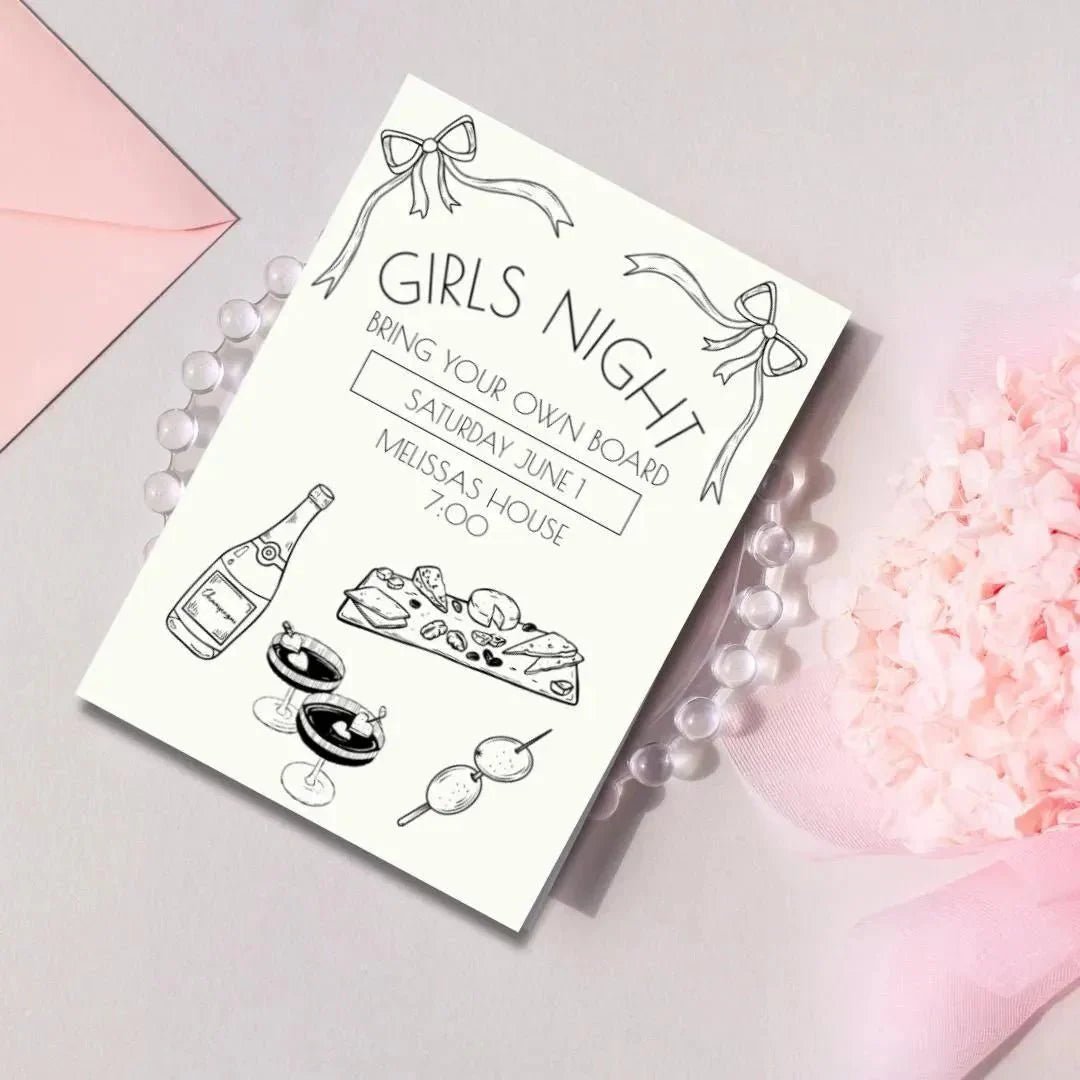 Customizable Ladies Soiree Cheeseboard Party Invite Design Bach and Boujee Invitations