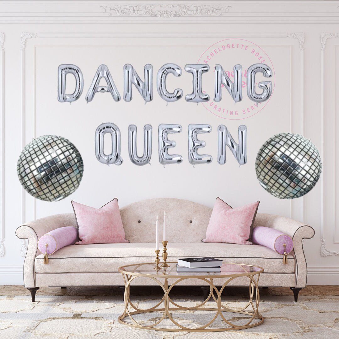 Dancing Queen Bachelorette Mamma Mia Bachelorette Decoration Hen Party Last Disco Cup Disco Ball Balloon Silver Blue Bachelorette ABBA Party Bach and Boujee
