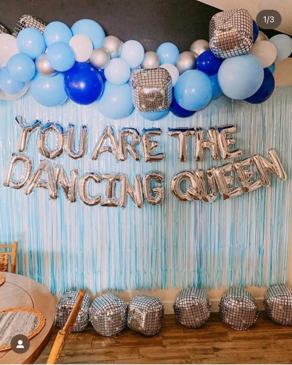 Dancing Queen Bachelorette Mamma Mia Bachelorette Decoration Hen Party Last Disco Cup Disco Ball Balloon Silver Blue Bachelorette ABBA Party Bach and Boujee