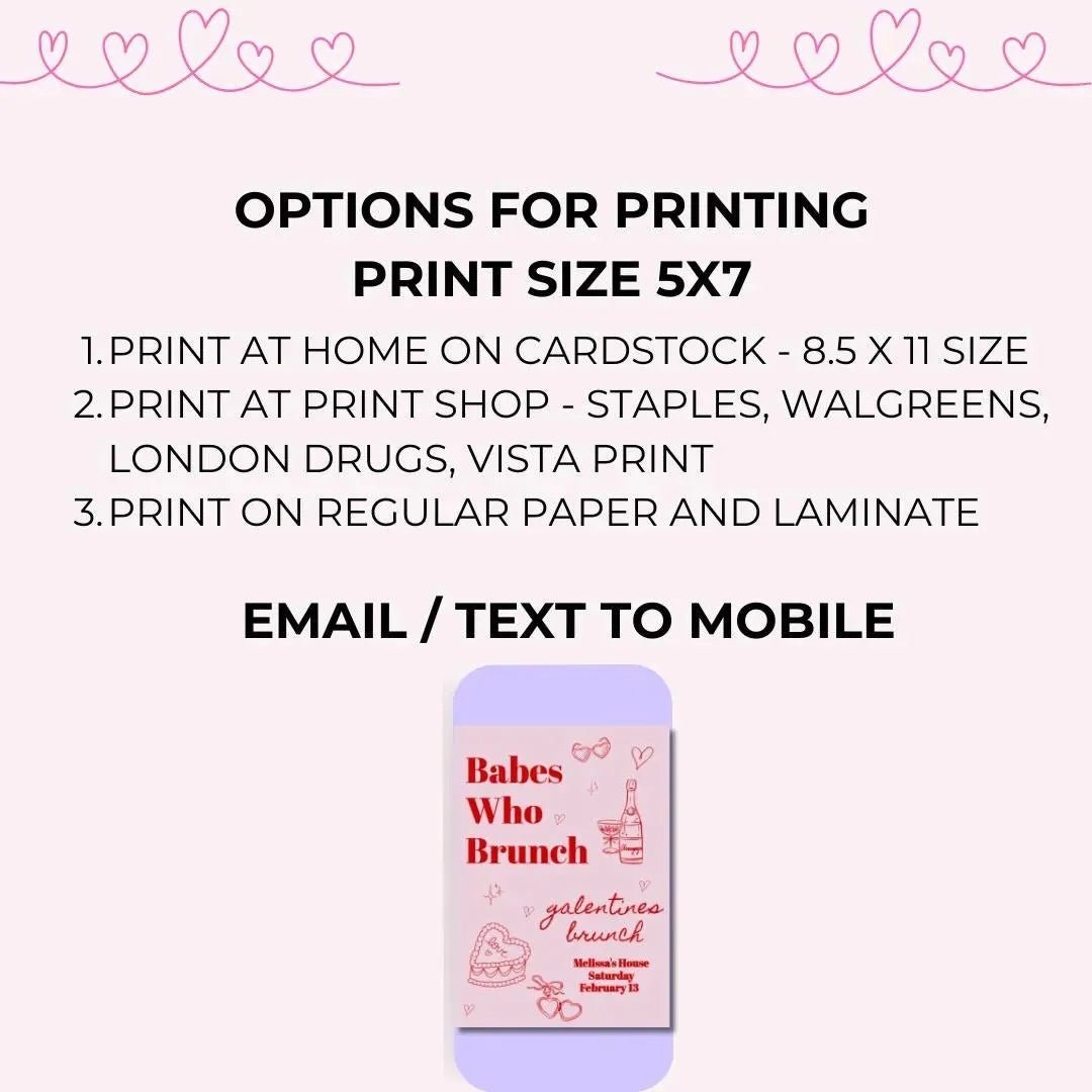 Digital Galentines Day Brunch Invitation Template - Celebrate with Mimosa Champagne Bach and Boujee Invitations