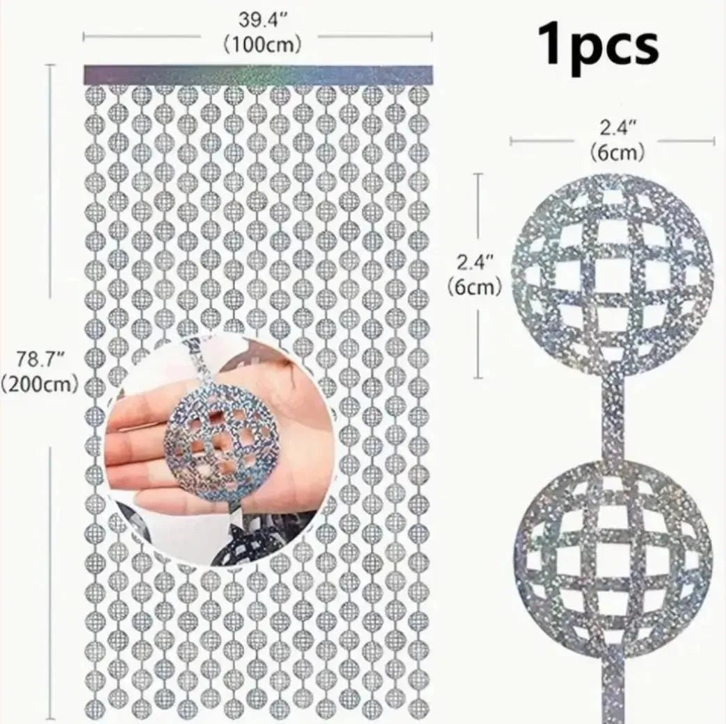 Disco Ball Curtain Backdrop for Bachelorette Parties Disco Cowgirl Decorations Photo Props Bach and Boujee