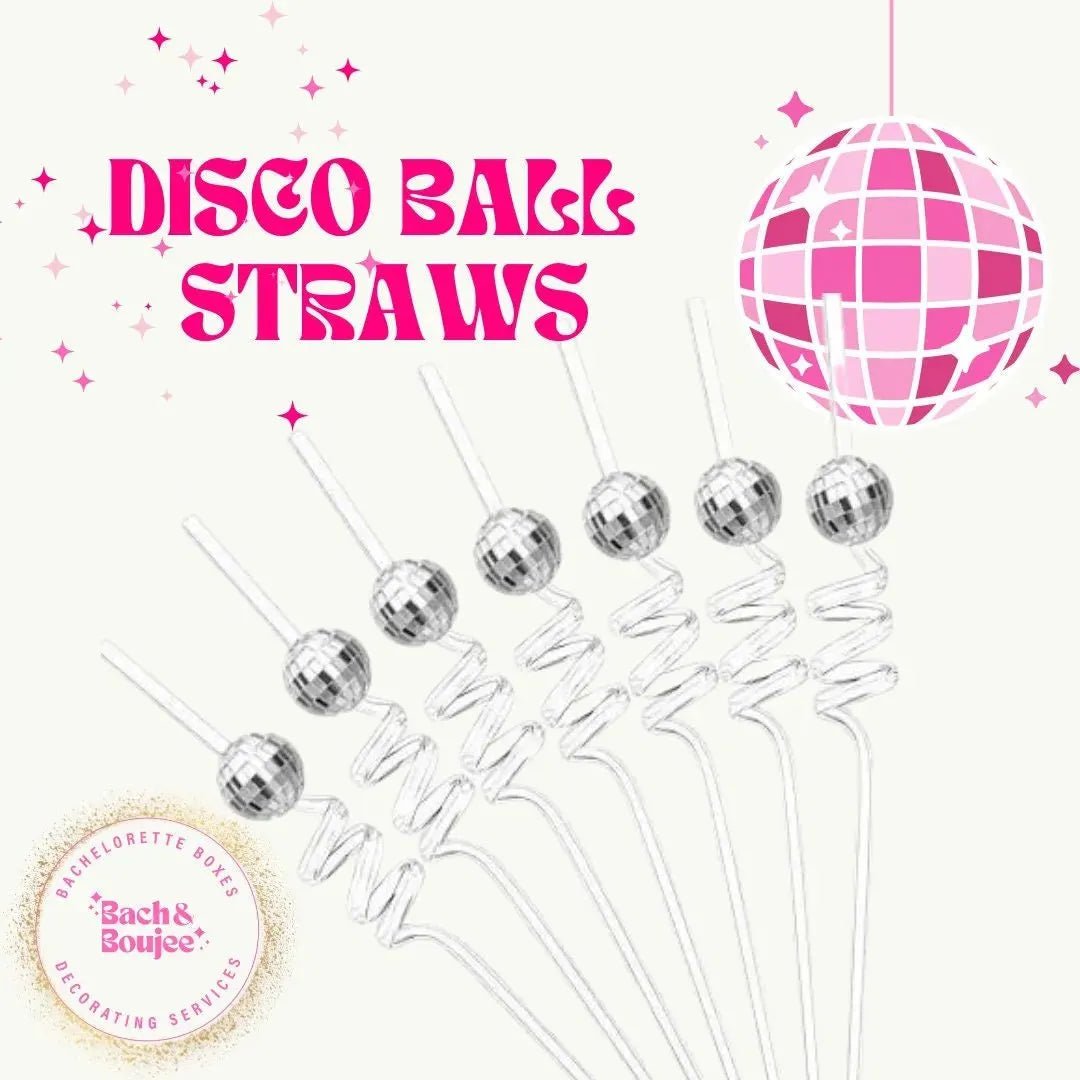 Disco Ball Straws for Bachelorette Parties Fun Disco Theme Decorations and Cups Bach and Boujee