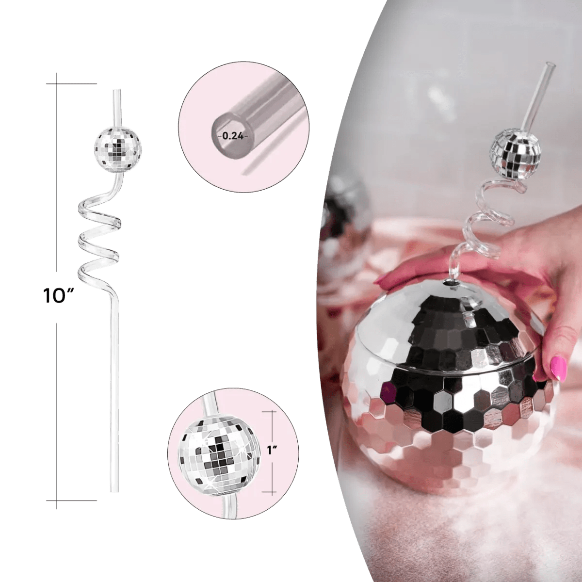 Disco Ball Straws for Bachelorette Parties Fun Disco Theme Decorations and Cups Bach and Boujee