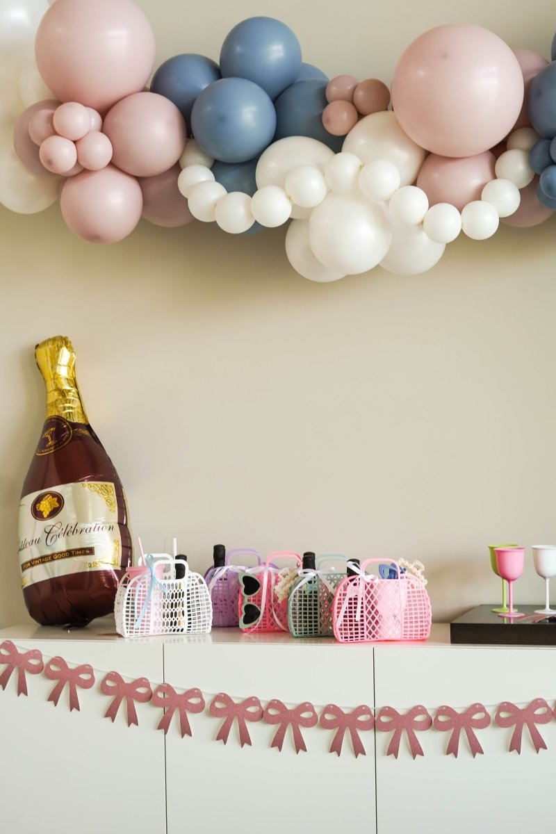 Dusty Blue & Blush Balloon Arch Bach and Boujee