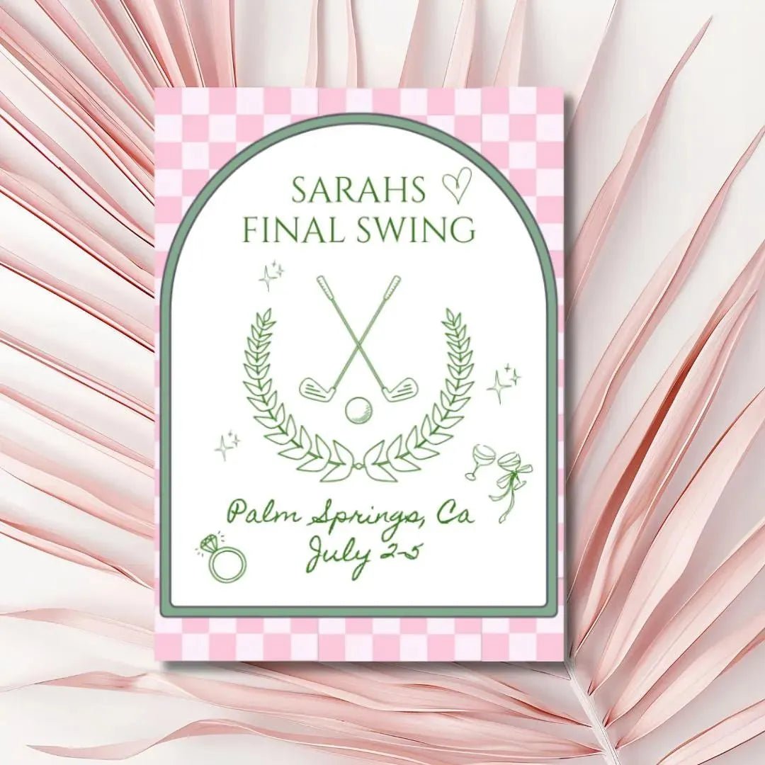 Editable Golf Bachelorette Weekend Itinerary Invitation Template - Final Swing Before the Ring Download Bach and Boujee Invitations