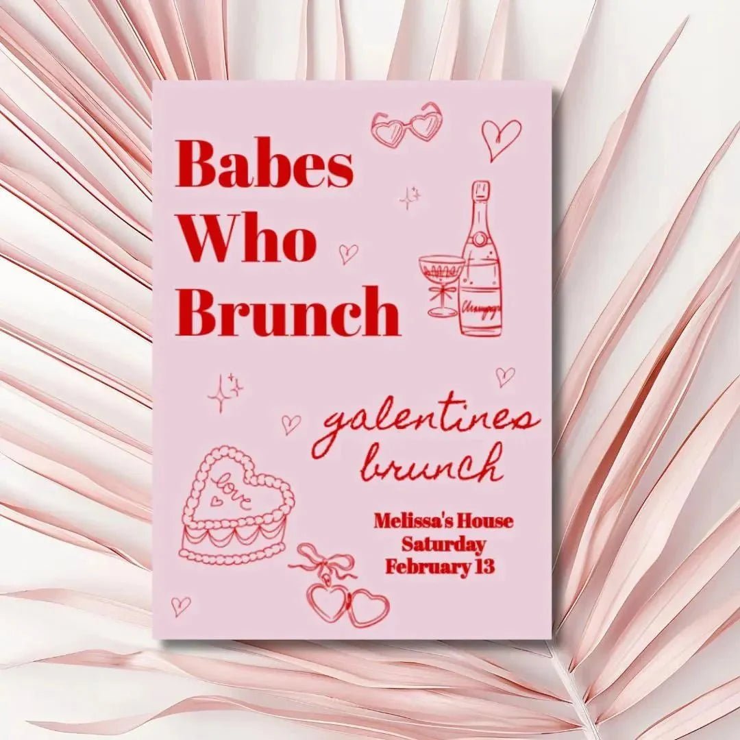 Electronically Crafted Brunch Invitation for Ladies Soiree - Indulge in Mimosas & Champagne Bach and Boujee Invitations