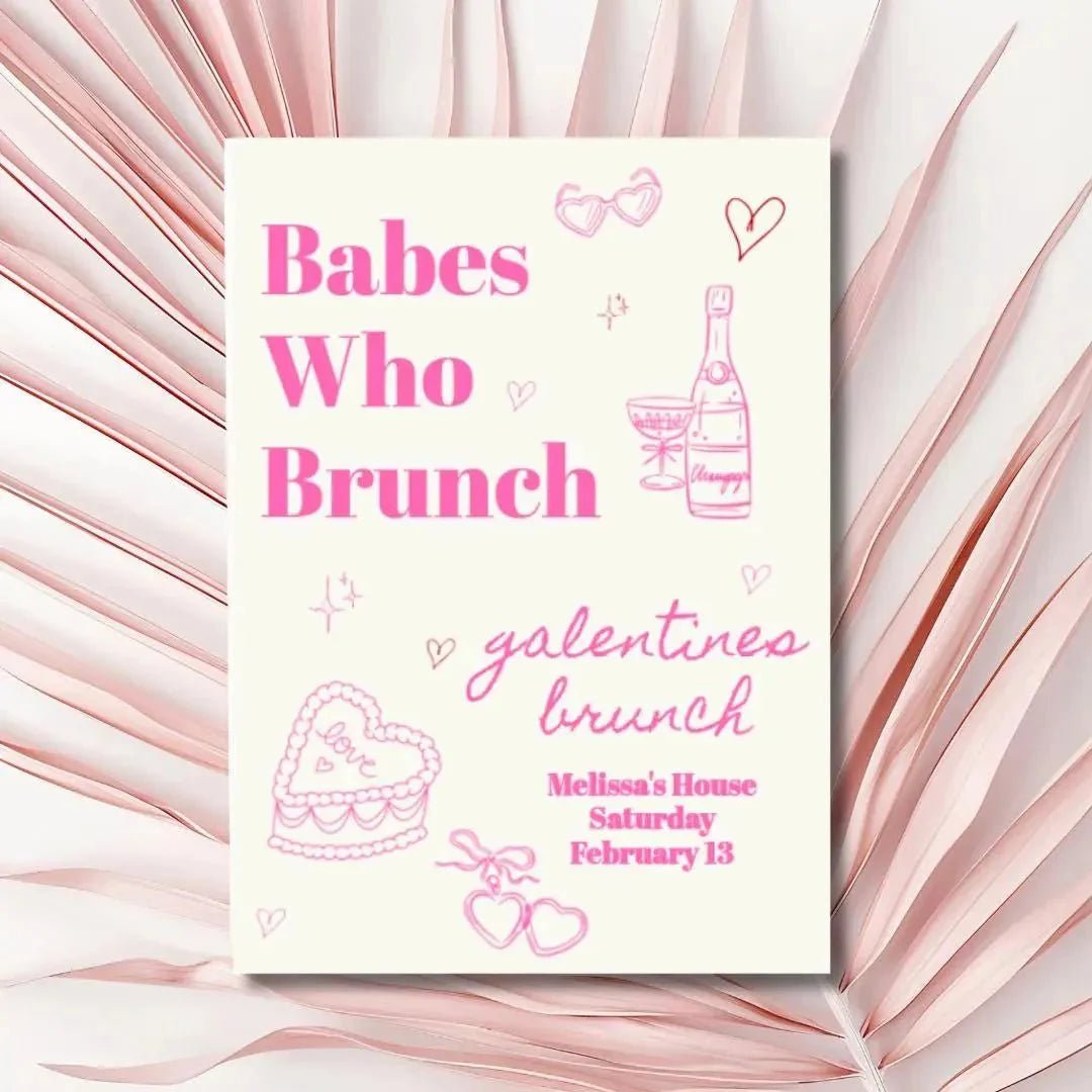 Electronically Crafted Brunch Invitation for Ladies Soiree - Indulge in Mimosas & Champagne Bach and Boujee Invitations