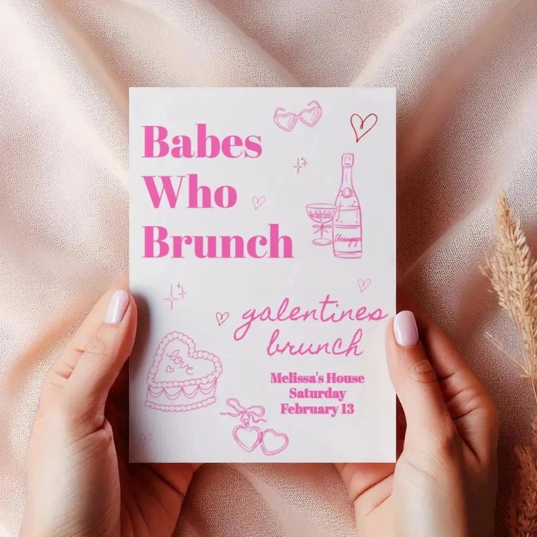 Electronically Crafted Brunch Invitation for Ladies Soiree - Indulge in Mimosas & Champagne Bach and Boujee Invitations