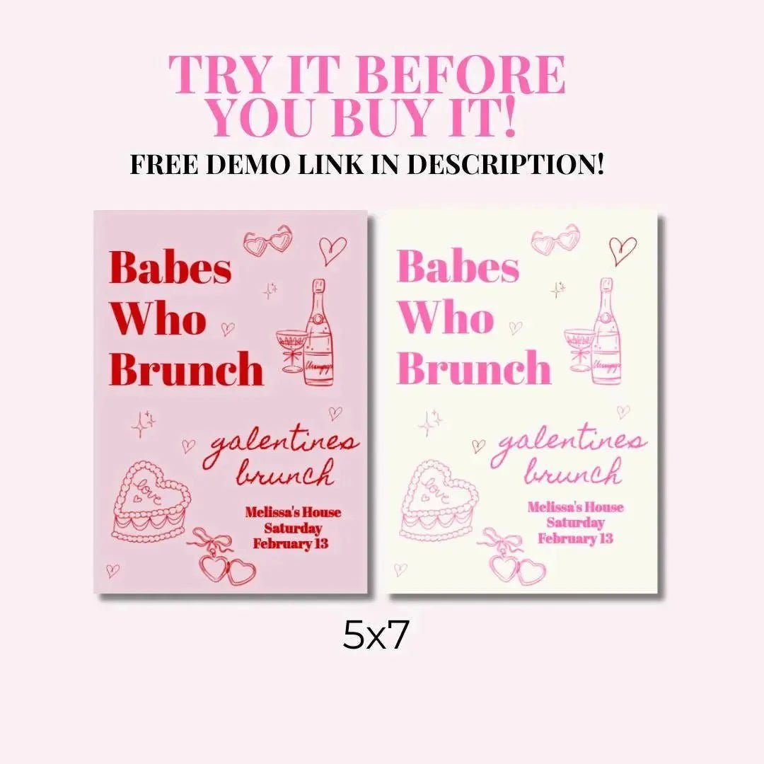 Electronically Crafted Brunch Invitation for Ladies Soiree - Indulge in Mimosas & Champagne Bach and Boujee Invitations