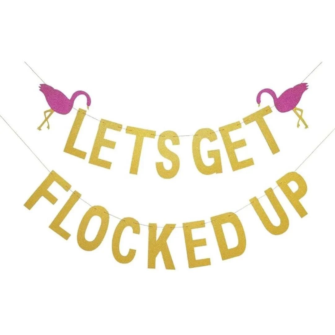 Flamingo Fiesta Hen Party Banner - Tropical Bachelorette, Flamingle Frenzy, Decorations, Last Flamingle Hen Party Decor Bach and Boujee Banners