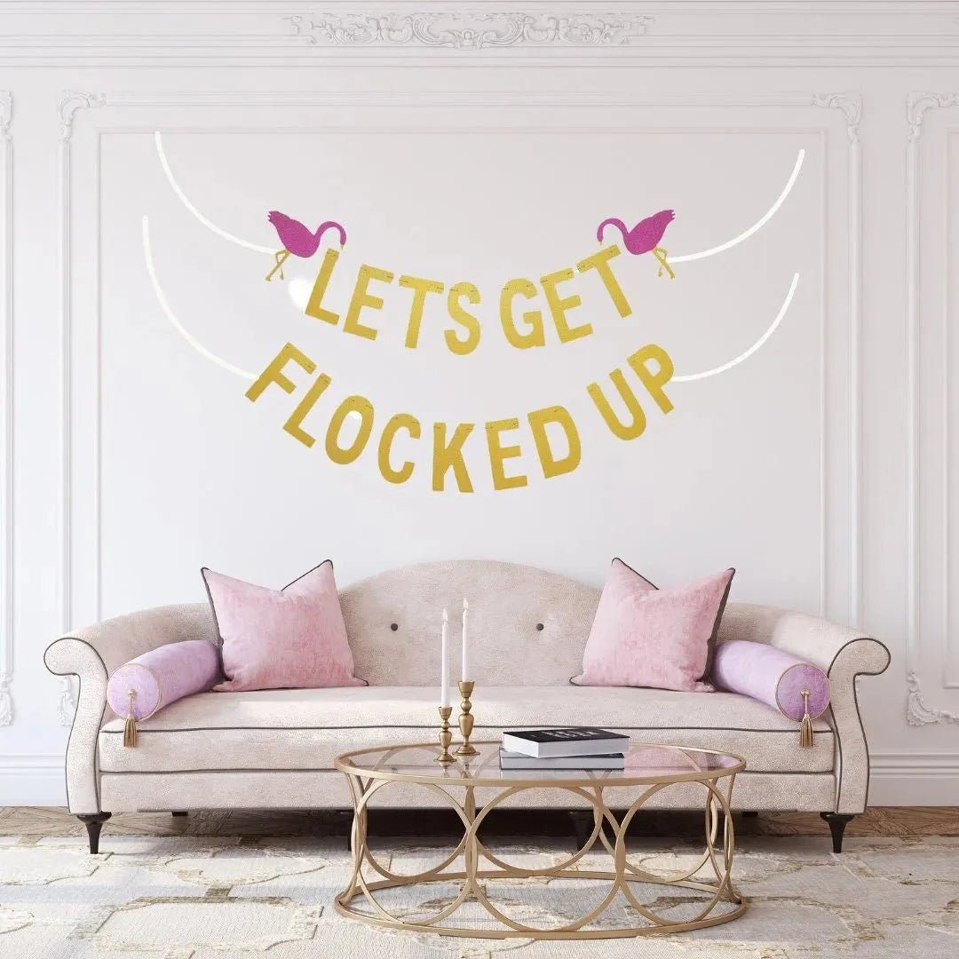 Flamingo Fiesta Hen Party Banner - Tropical Bachelorette, Flamingle Frenzy, Decorations, Last Flamingle Hen Party Decor Bach and Boujee Banners