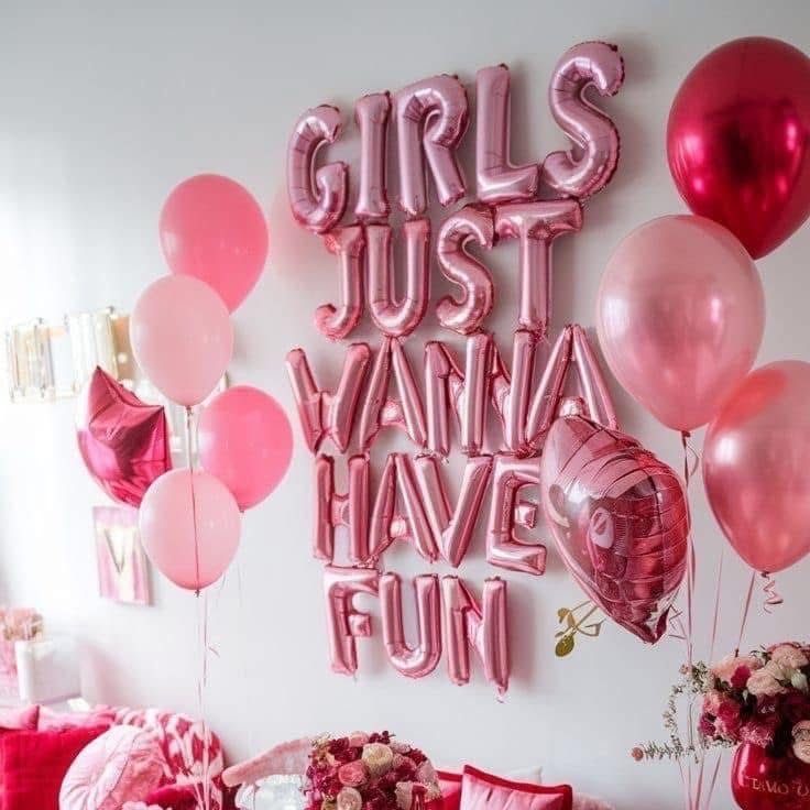 Girls Just Wanna Have Fun Balloons Bach and Boujee