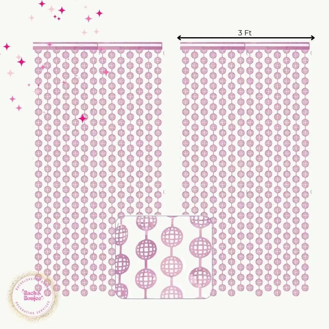 Glitter Ball Curtain Backdrop for Hen Nights & Disco Diva Themed Celebrations Bach and Boujee