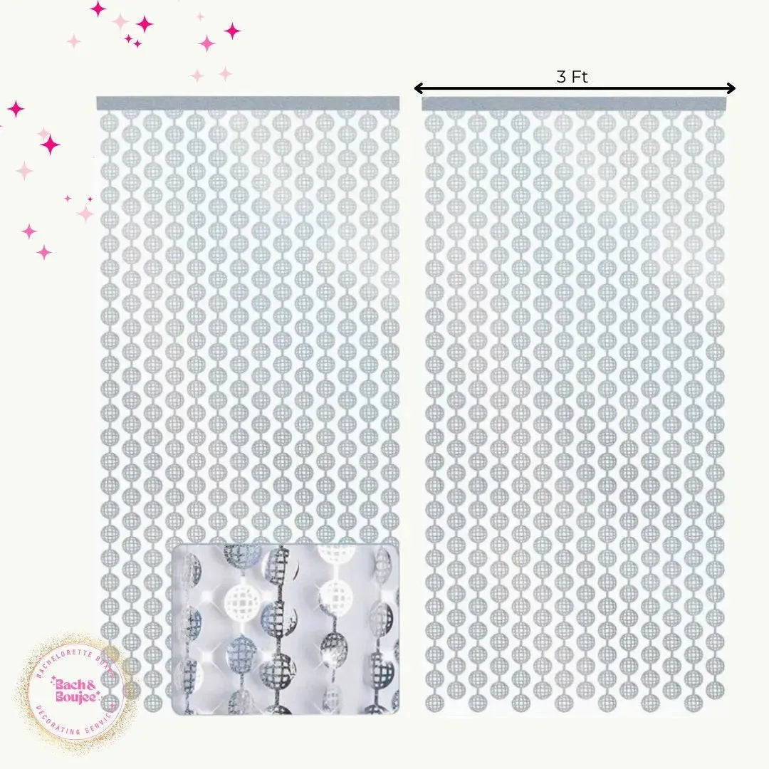 Glittering Disco Ball Balloons with Cups & Straws for Bachelorette Blast Bach and Boujee Balloons