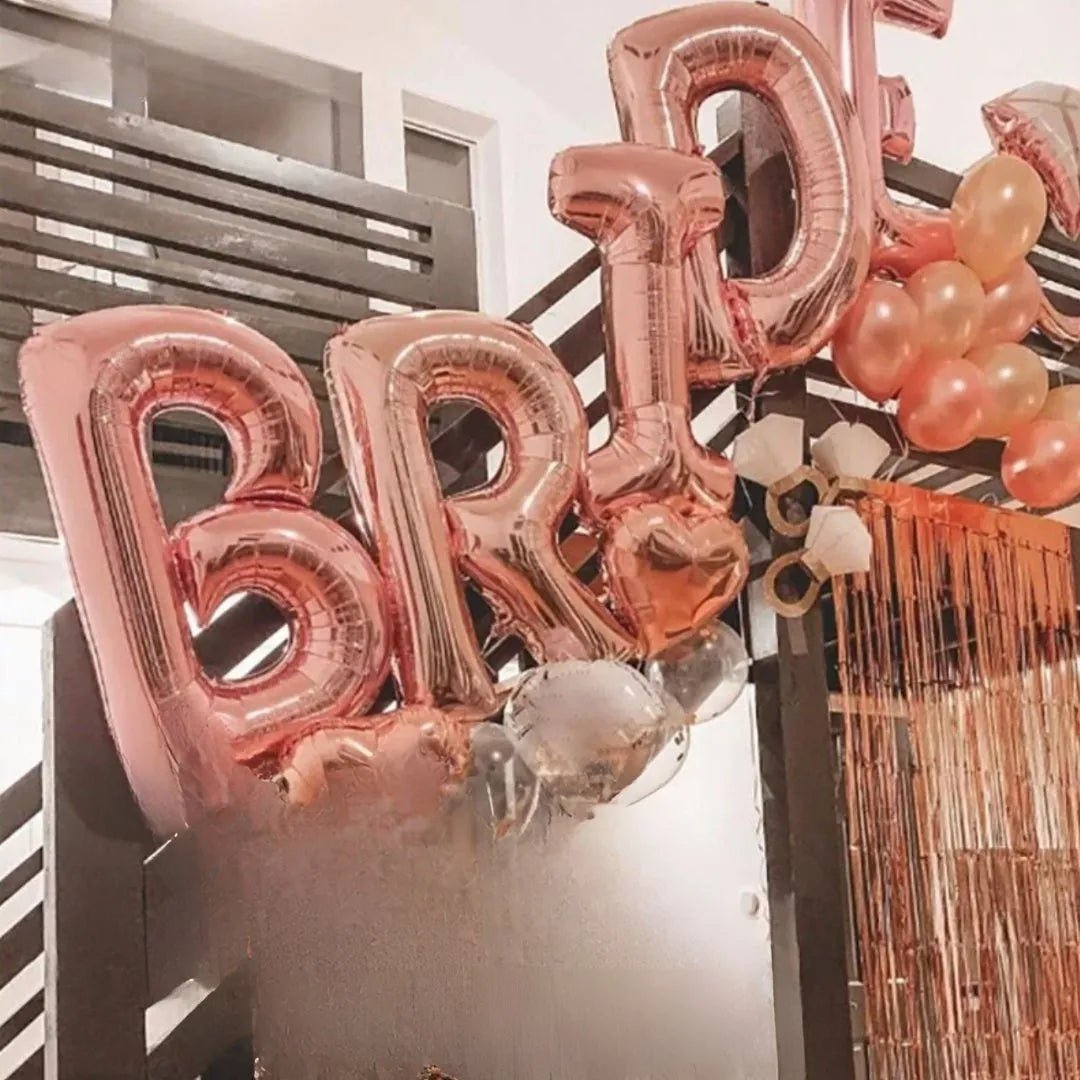Jumbo Bride Balloon Banner - Foil Letters for Bachelorette Bridal Shower Hen Party Stagette Bach and Boujee Balloons