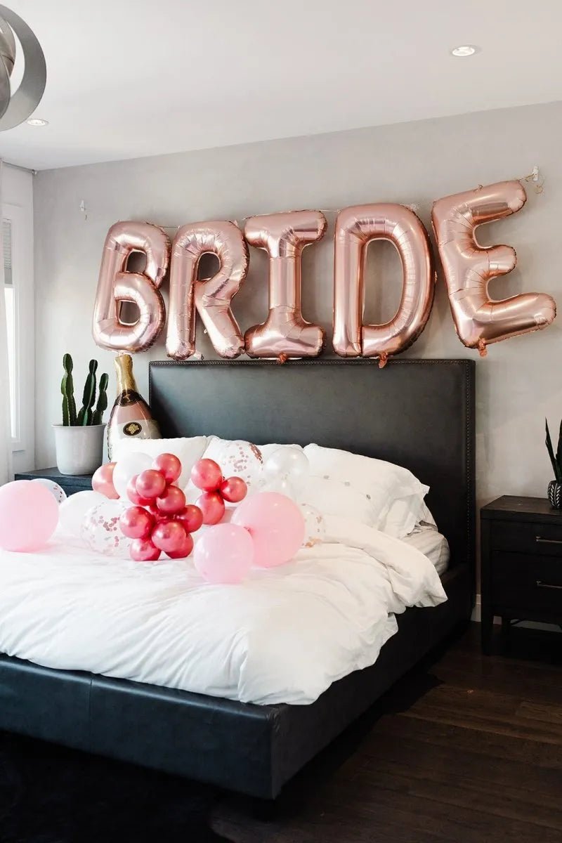 Jumbo Bride Balloon Banner - Foil Letters for Bachelorette Bridal Shower Hen Party Stagette Bach and Boujee Balloons