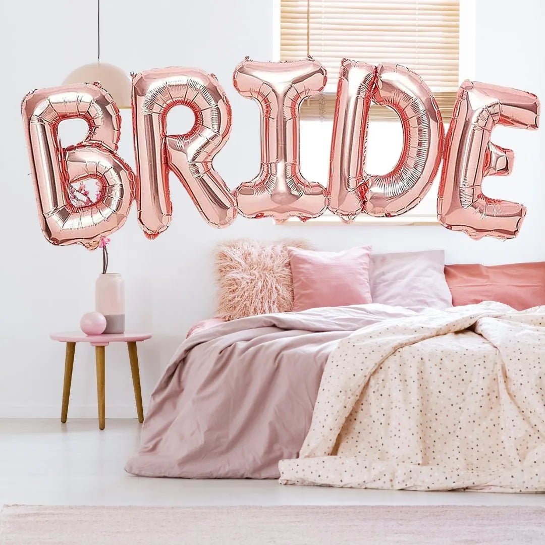Jumbo Bride Balloon Banner - Foil Letters for Bachelorette Bridal Shower Hen Party Stagette Bach and Boujee Balloons