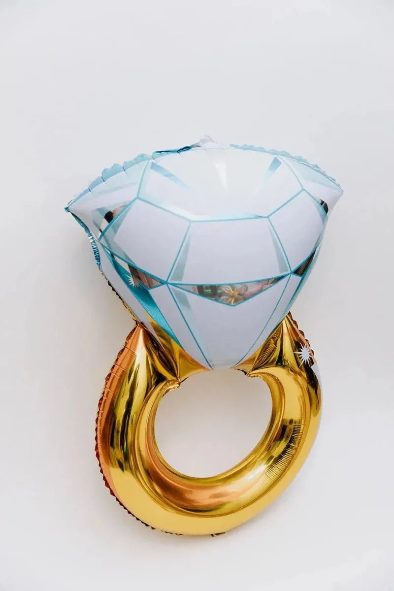 Jumbo Bride Ring Balloon for Engagement Bachelorette and Bridal Shower Decorations - Gold Celebration Decor Bach and Boujee Balloons