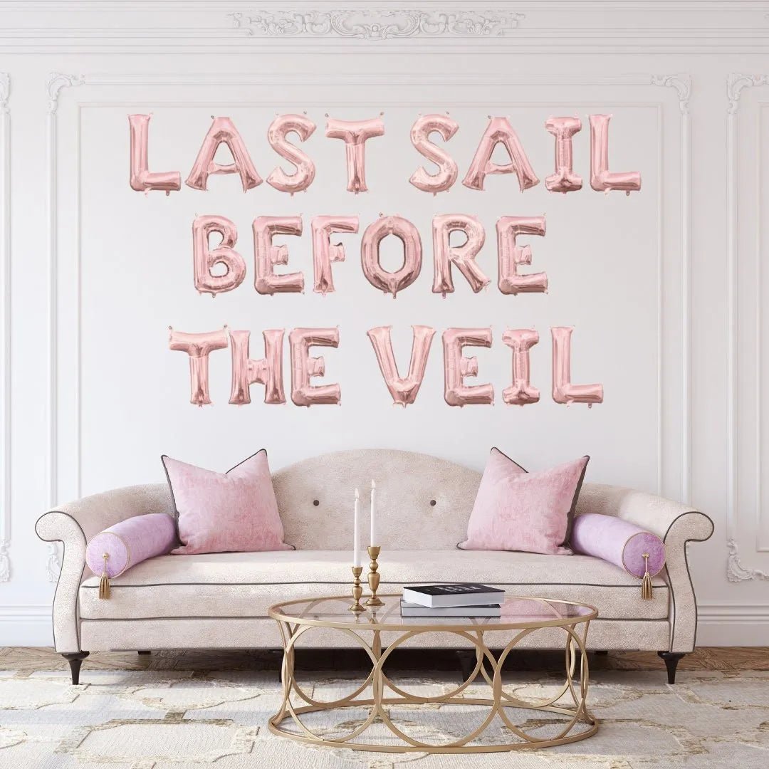 Last Sail Before The Veil Balloon Banner - Nautical Bachelorette Banner Decoration for Houseboat Hen Party Bach and Boujee Balloons